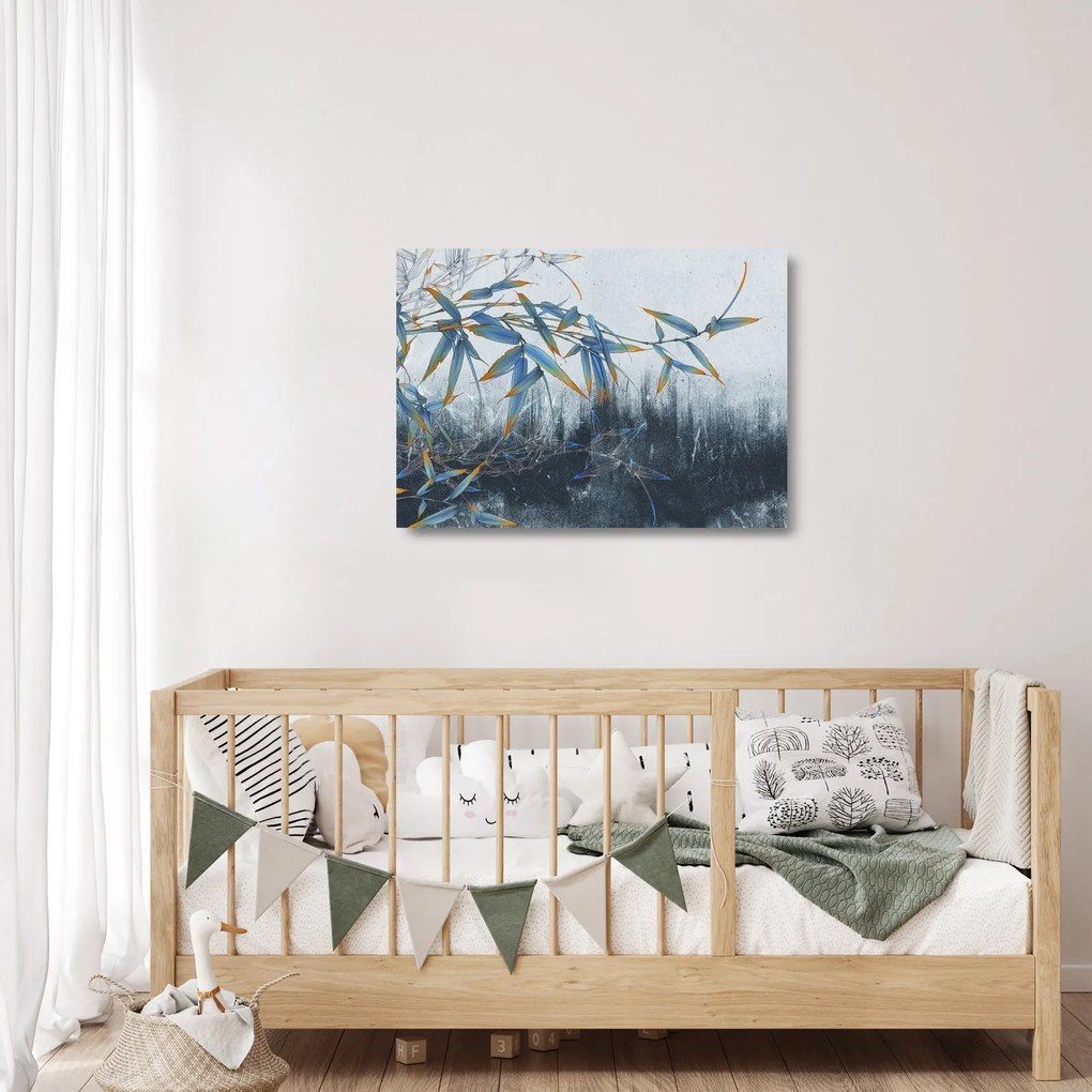Kép - bambusz a falon (üvegen) (70x50 cm)