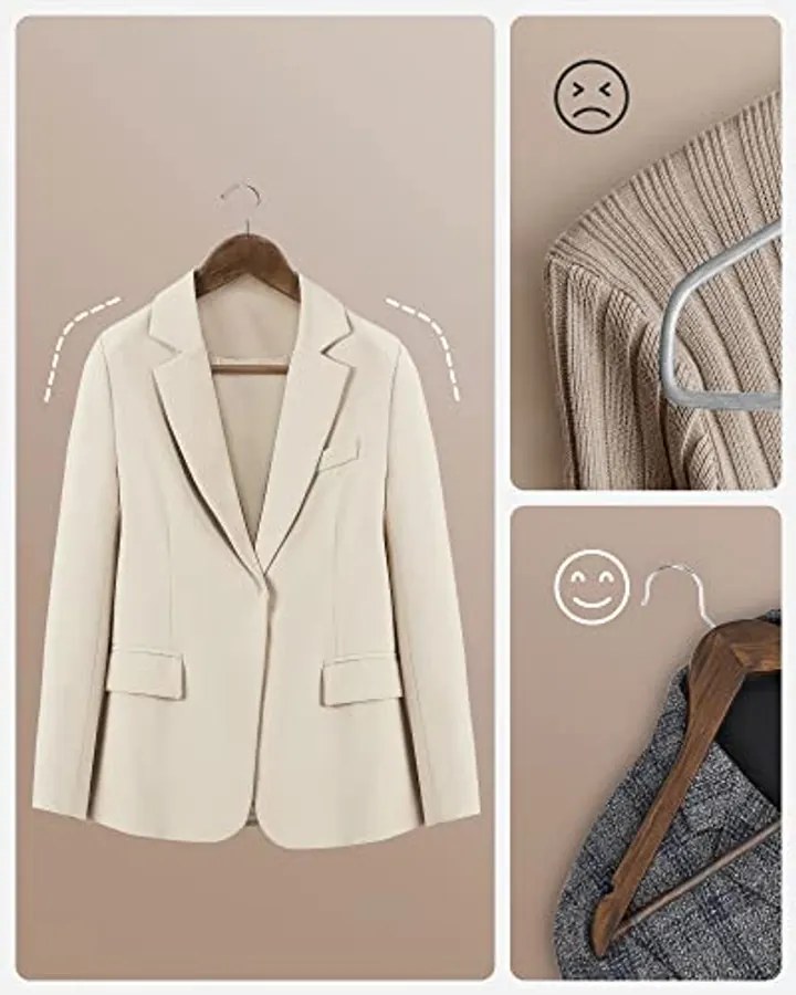 Fából készült fogas, csúszásmentes nadrágrúd, 360°-os forgó kampó, barna