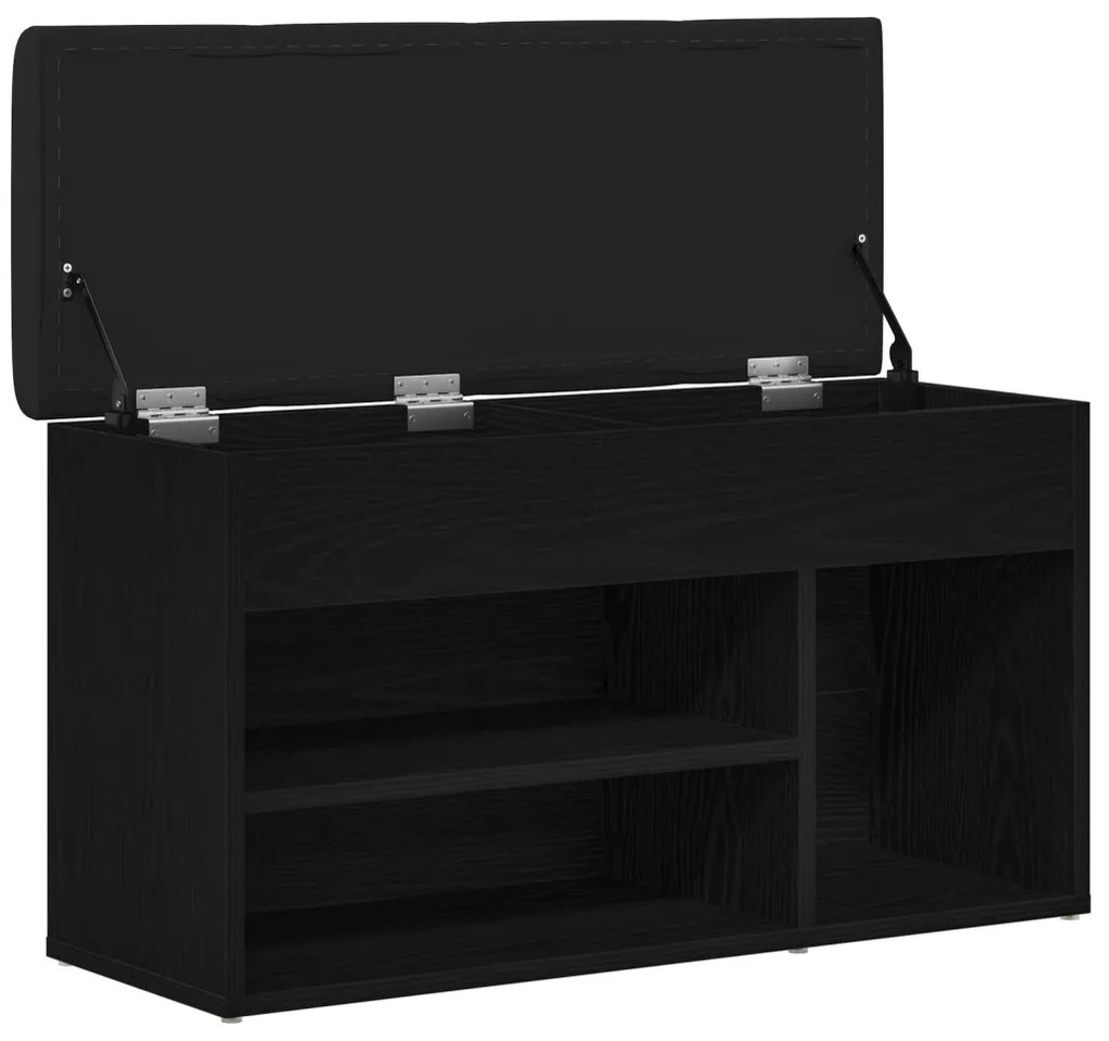 Tárolópad Fekete Tölgy 80x30x45 cm Mérnöki Fa
