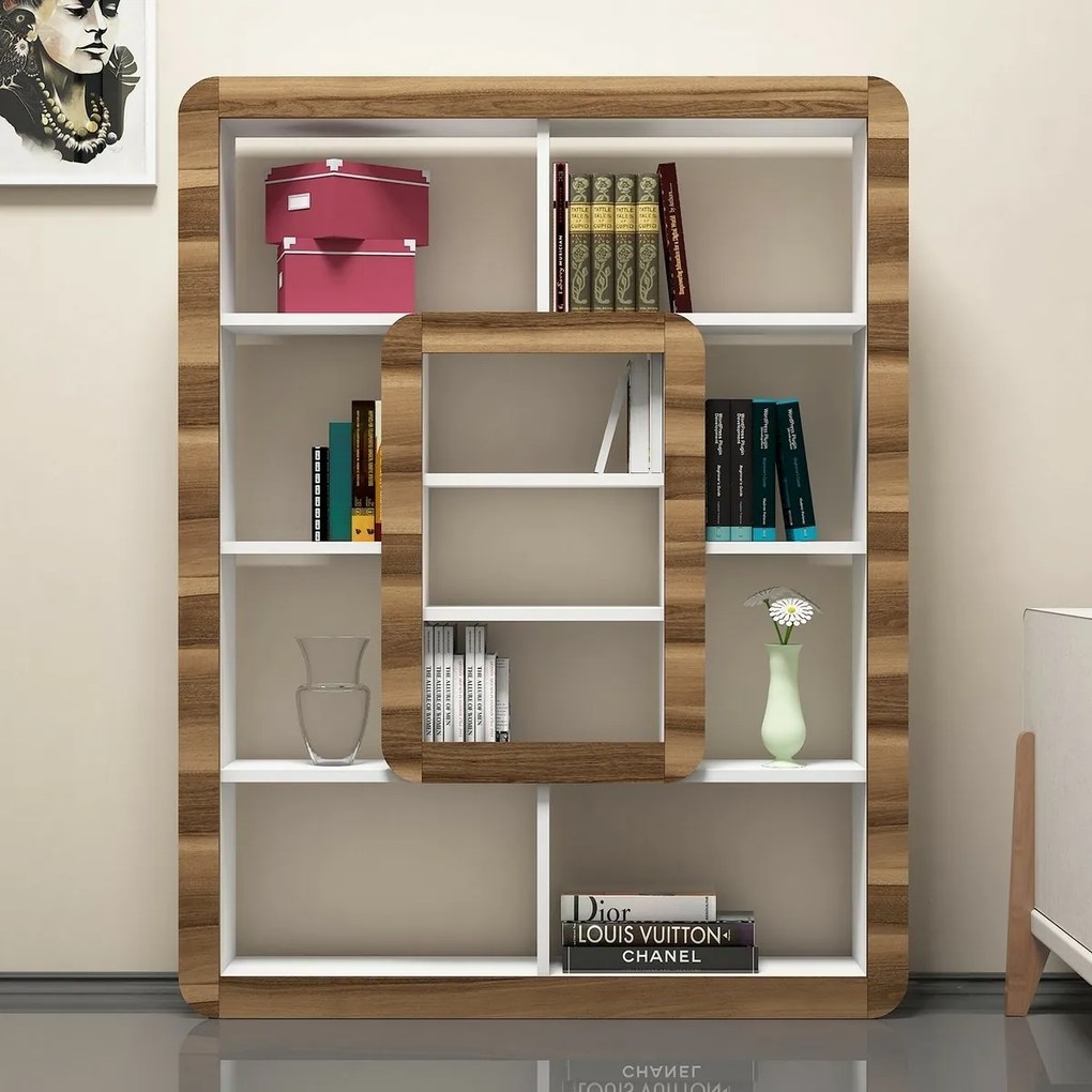 Orkide White and Walnut könyvespolc