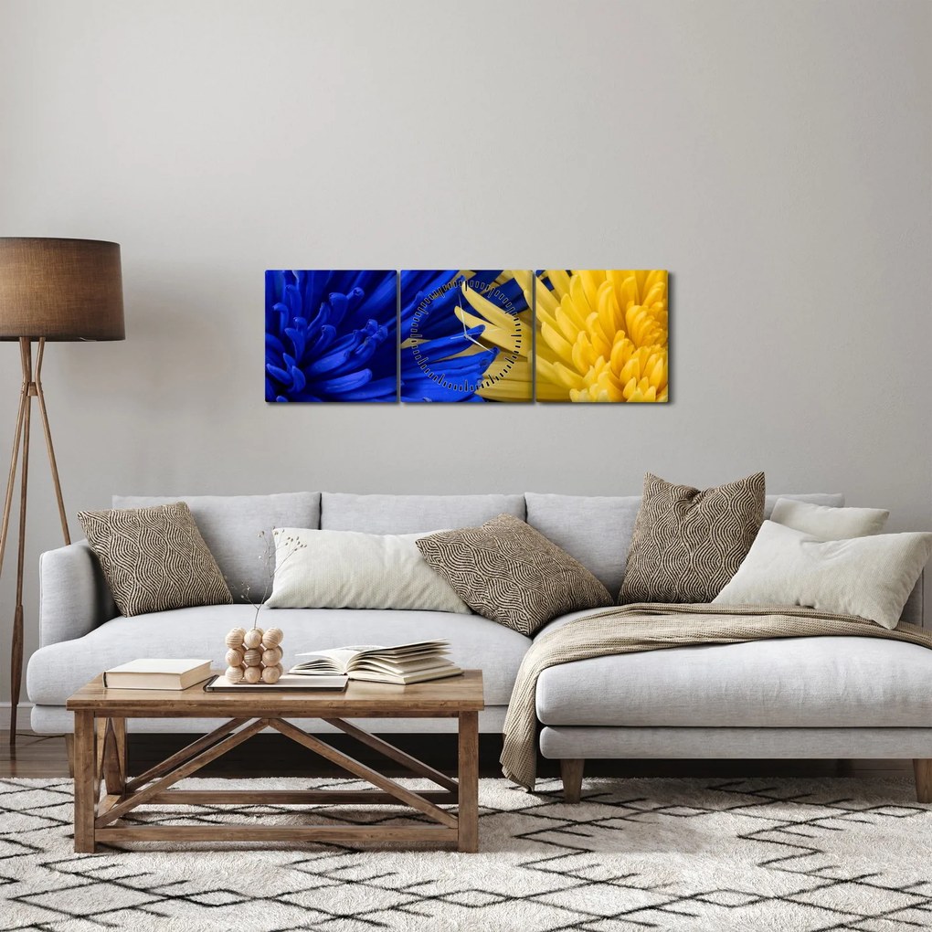 Kép - virág részlet (órával) (90x30 cm)