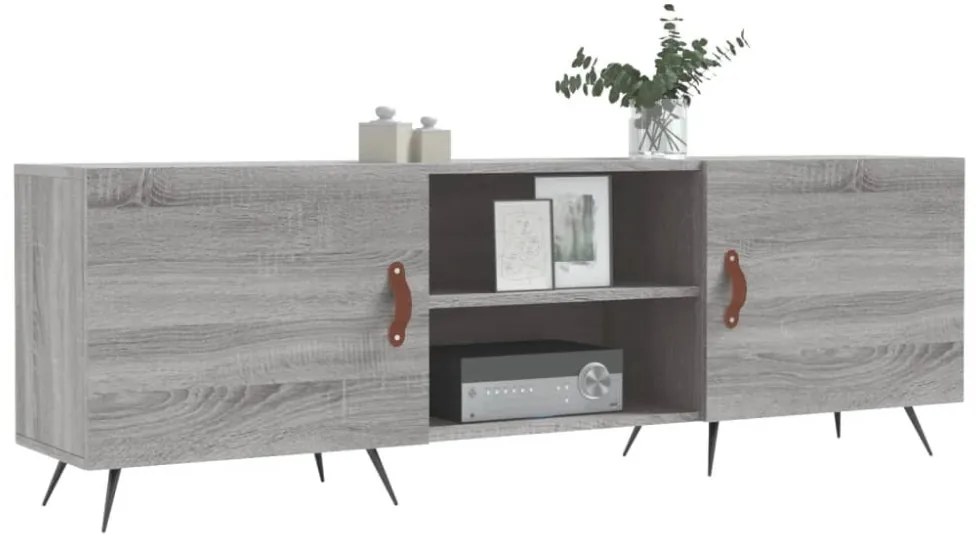 szürke sonoma színű szerelt fa TV-szekrény 150x30x50 cm