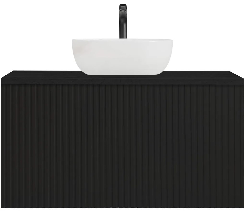 TUANA - Merito fürdőszoba szekrény mosogató alatt - fekete matt - 80x50x43 cm