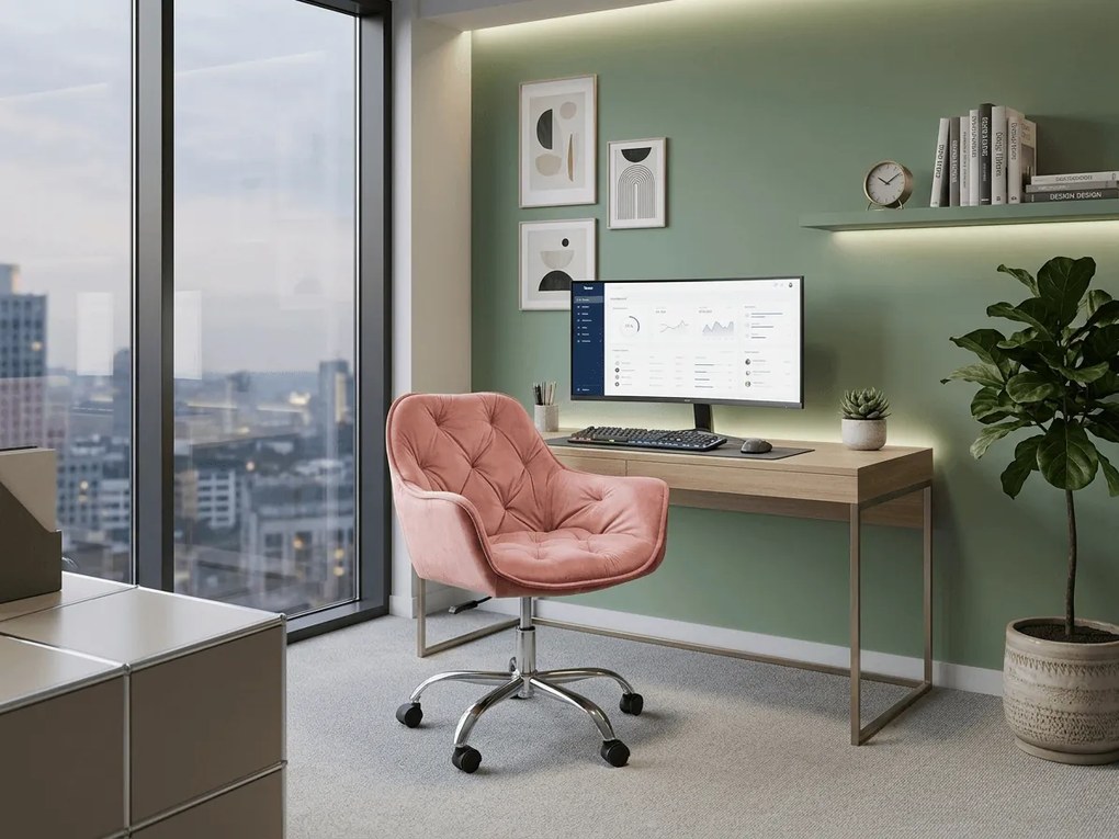 Irodai szék Q-190 VELVET, óarany rózsaszínű
