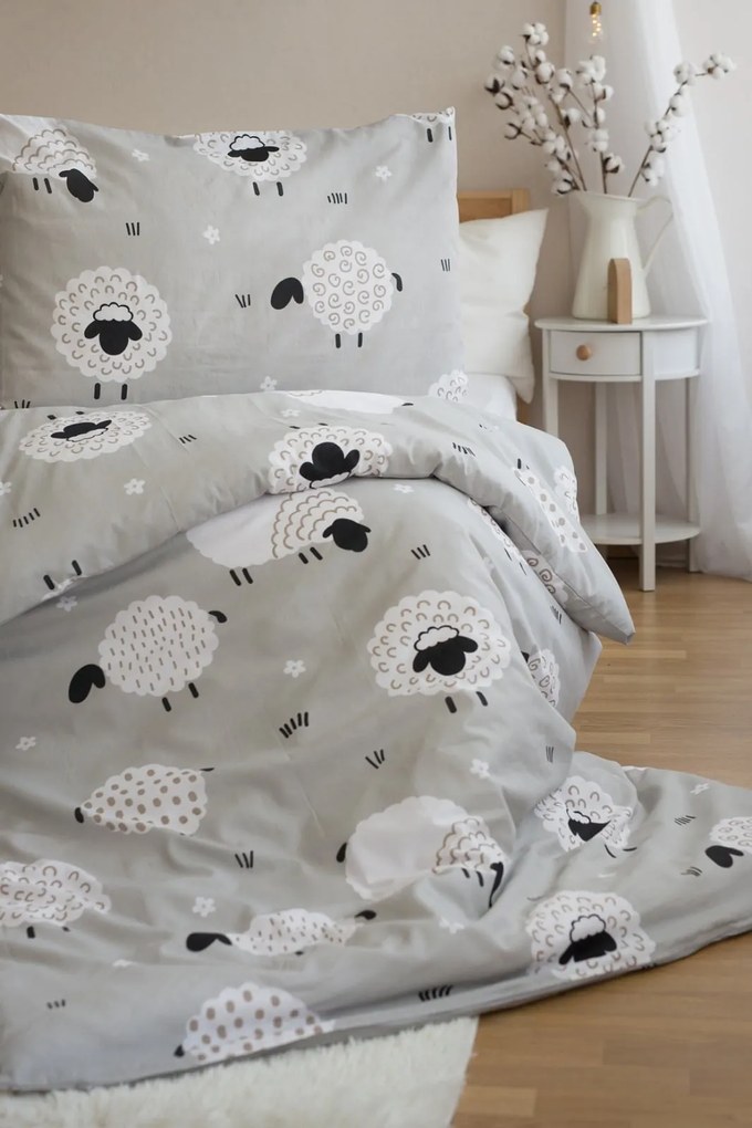 Pamut ágyneműhuzat 2 ágyra SHEEPS, bézs Ágyneműhuzat mérete: 2 db 70 x 90 cm | 2 db 140 x 200 cm