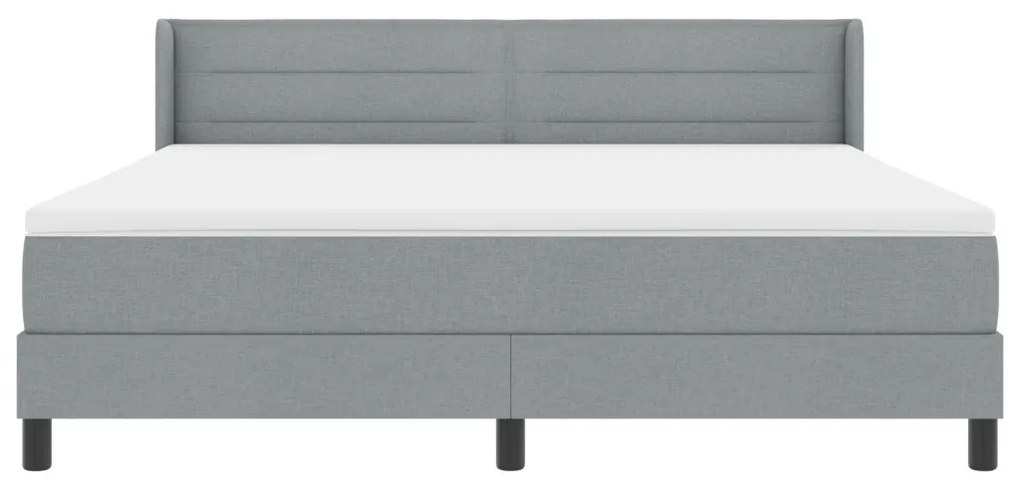 Boxspring Ágy Matraccal, Világosszürke, 180 x 200 cm, Szövet