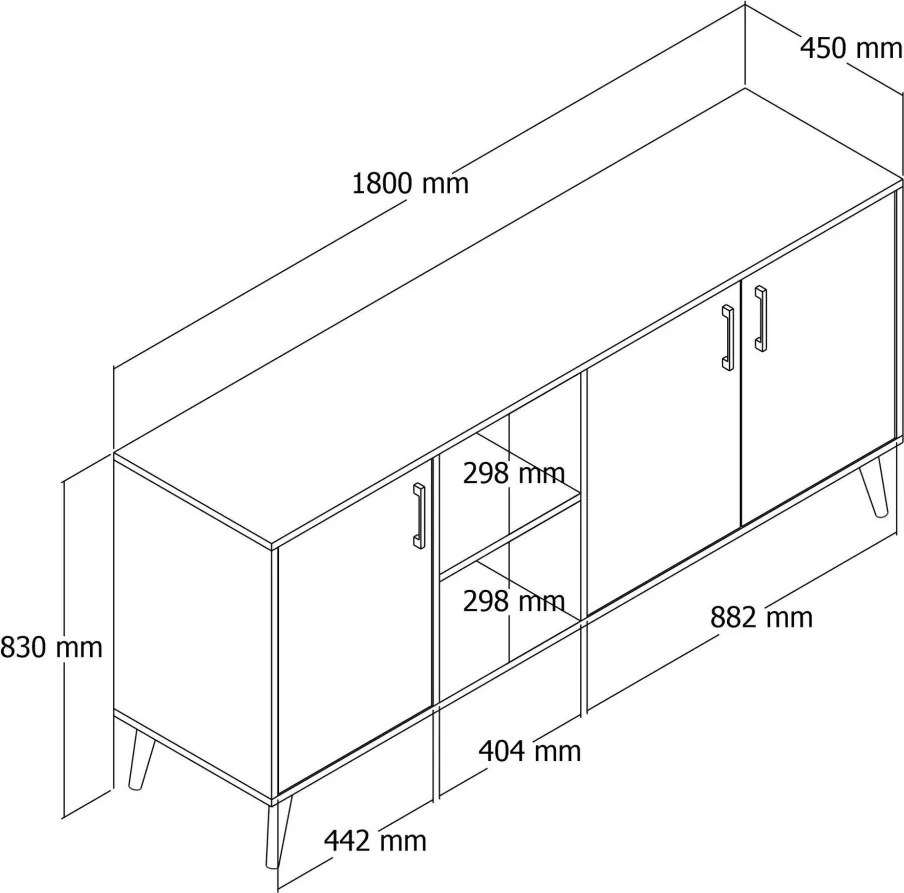Exxen komód, 180 cm – TR389MZA2208