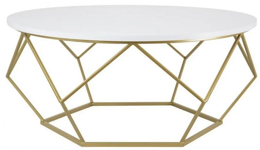Kávésasztal DIAMOND 41,5x90 cm arany/fehér