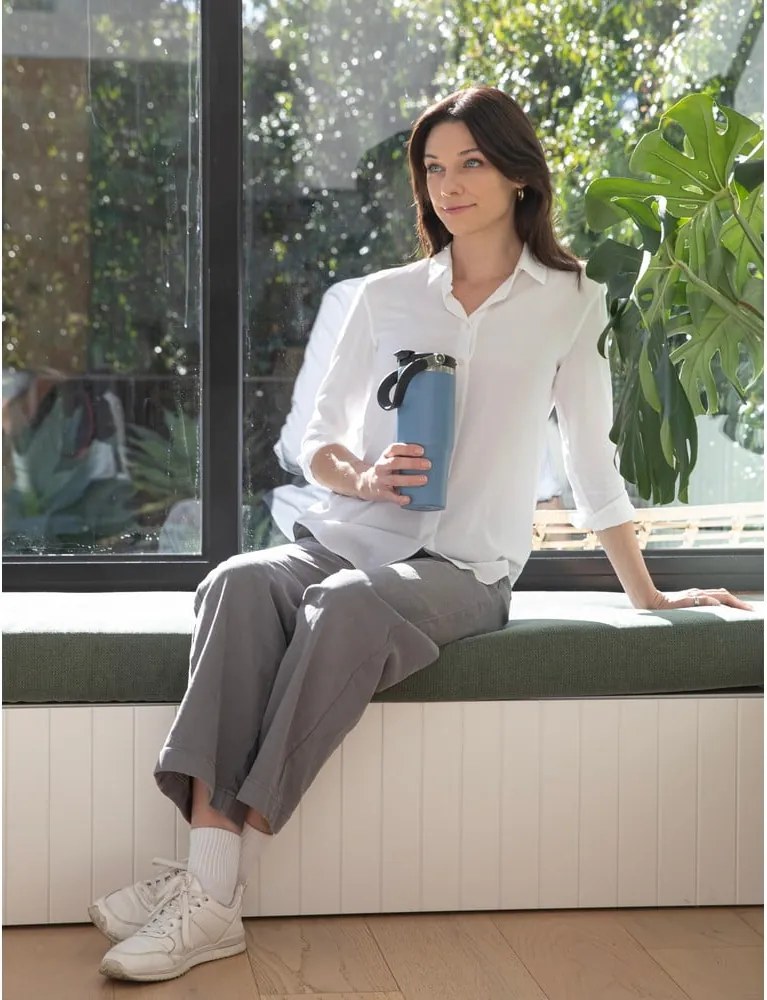 Fekete rozsdamentes acél utazó ivópalack 1 l Eco – Ladelle