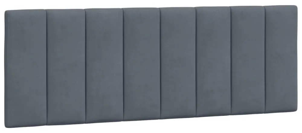sötétszürke bársony ágykeret LED-világítással 140 x 190 cm