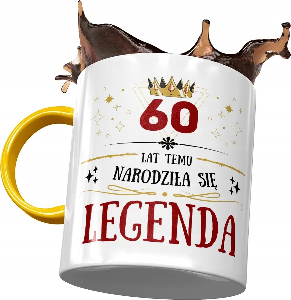 Sárga Bögre Születésnapra 60 60-es 60-as Ajándék Nyomtatott Fotóval