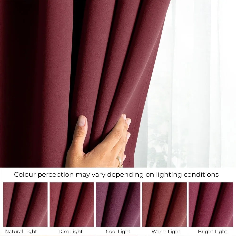 Borvörös sötétítő termo függöny 140x270 cm Pleat – Restilo