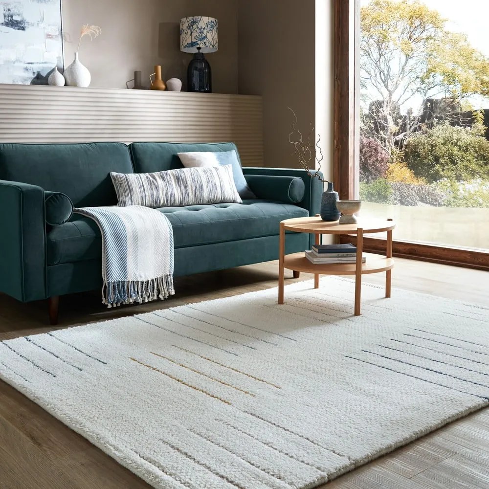 Krémszínű kézi szövésű gyapjú szőnyeg 200x290 cm Dottie Geometric – Flair Rugs