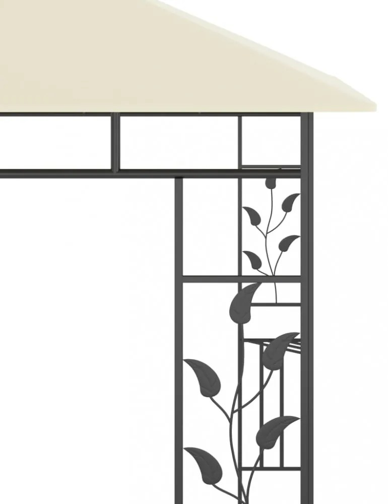 krémszínű pavilon szúnyoghálóval 3 x 3 x 2,73 m 180 g/m²