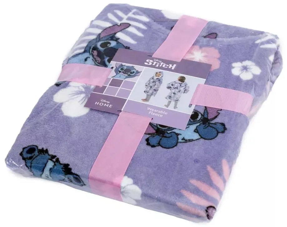 Disney Lilo és Stitch, A csillagkutya Hibiscus belebújós plüss polár takaró, poncsó 7-14 év