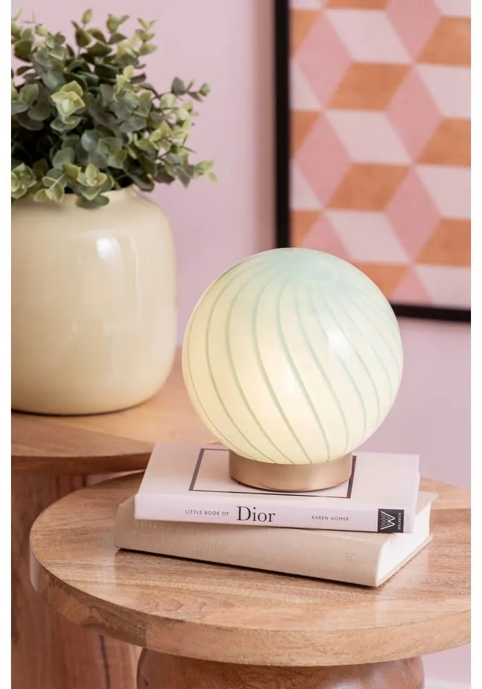 Világoszöld asztali lámpa üveg búrával (magasság 17 cm) Summer Globe – Leitmotiv