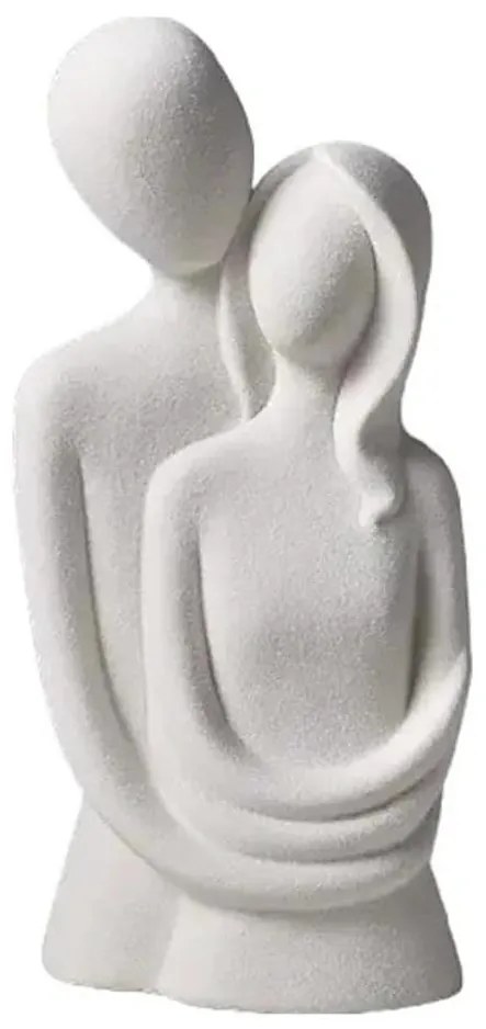 Fehér kerámia asztali dísz, 21x8,5x10 cm