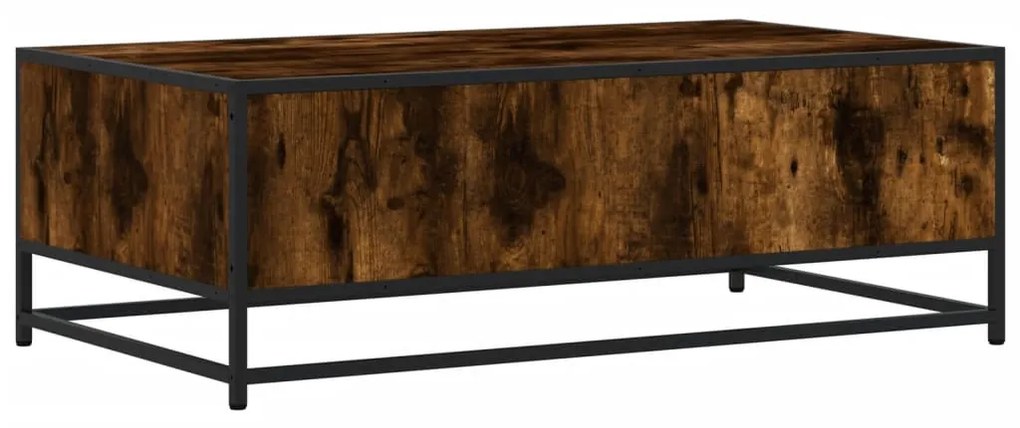 füstös tölgy szerelt fa és fém dohányzóasztal 100 x 57 x 35 cm