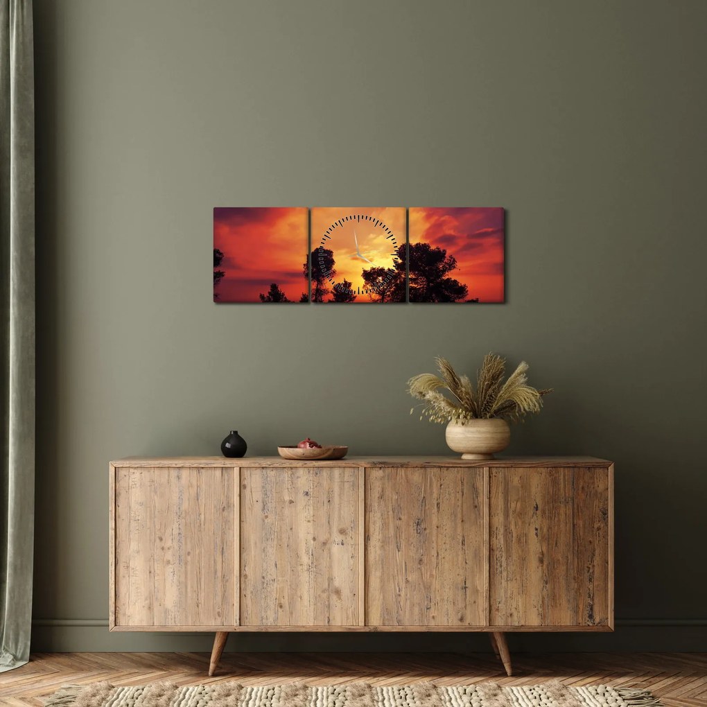 Naplemente képe (órával) (90x30 cm)