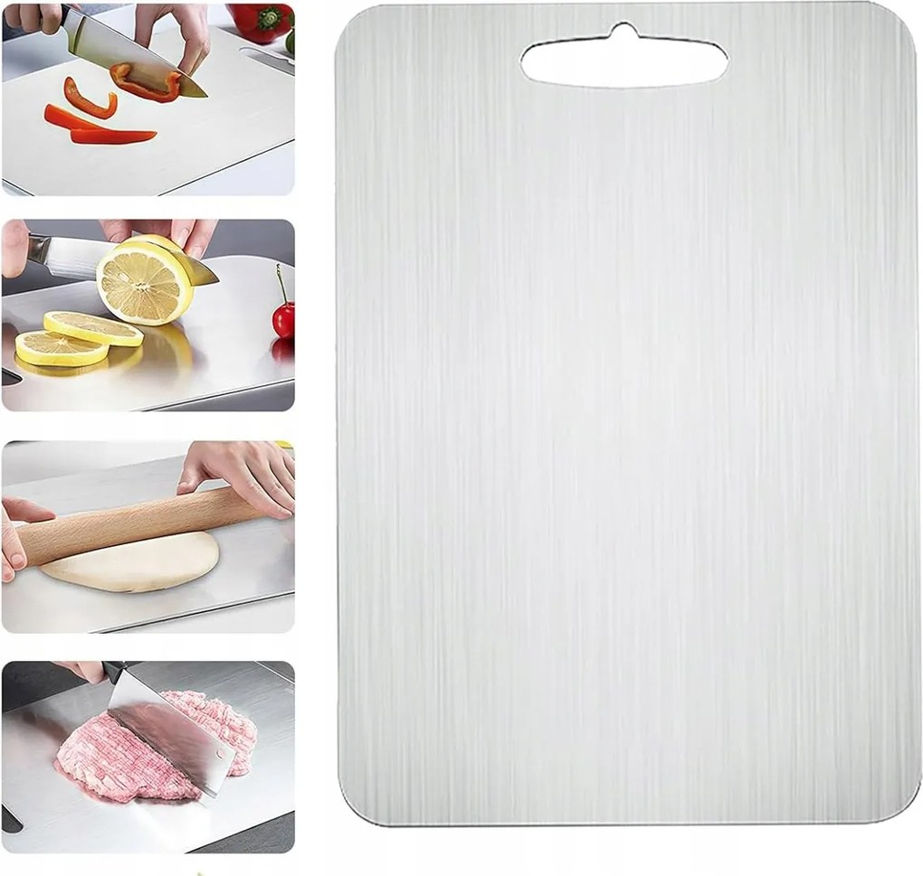 Rozsdamentes Acél konyhai vágódeszka 34x23 cm