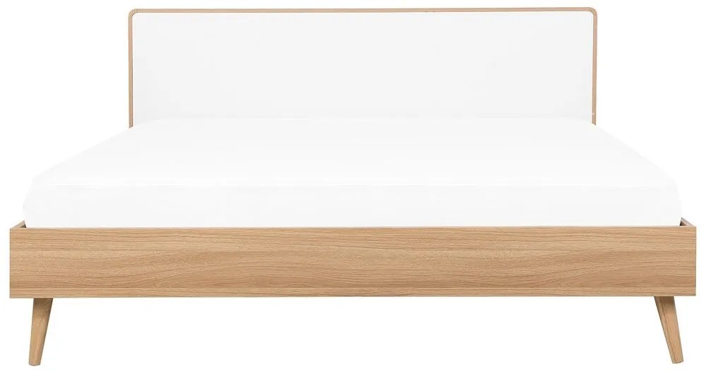 Franciaágy 180 cm SERVI (ágyráccsal és LED világítással) (világos fa). 1007525