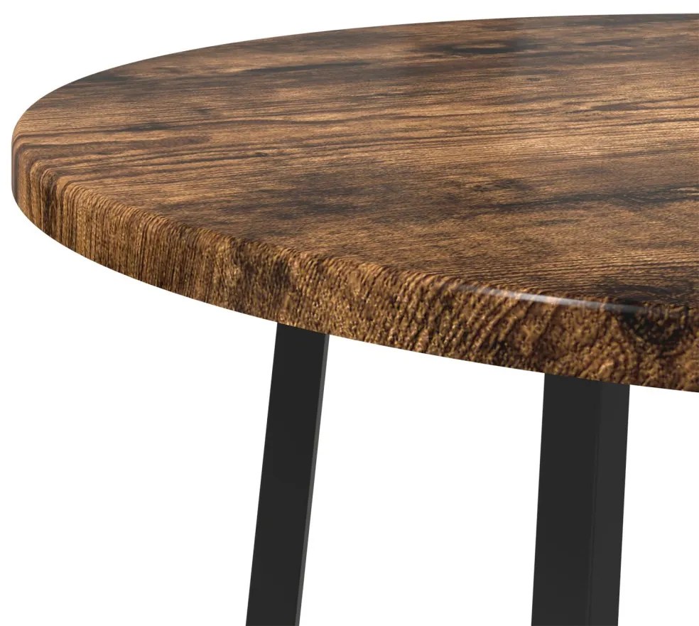 Kisasztal készlet polcokkal 2 pcs Füstölt Tölgy és Fekete