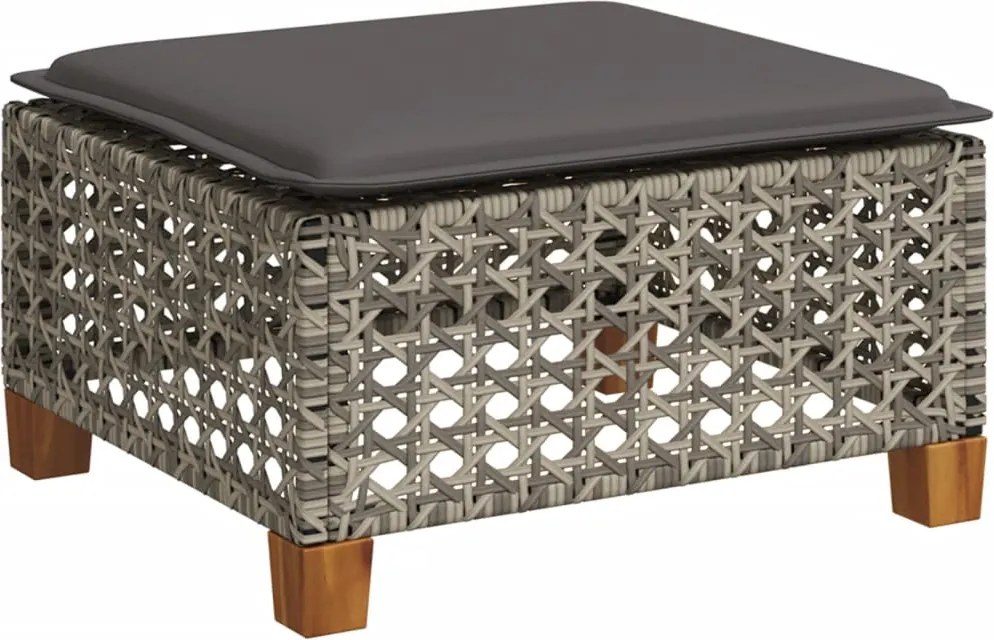 vidaXL szürke polyrattan kerti ülőke párnával 63,5 x 56 x 32 cm