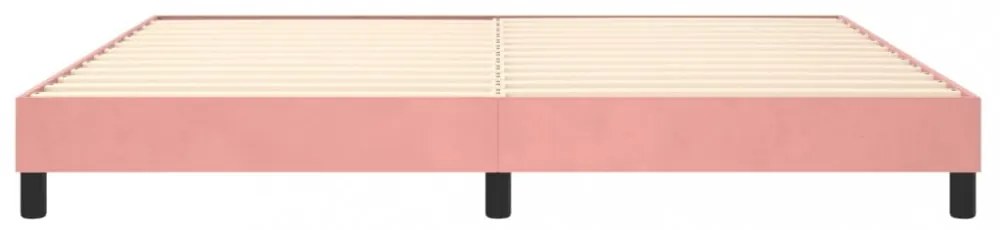 rózsaszín bársony rugós ágykeret 200x200 cm