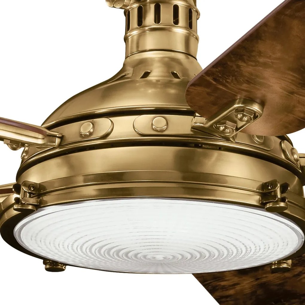 KICHLER KLFHTTERSBAY56BAB HATTERAS Ventilátoros lámpa Sárgaréz, Faipari LED IP44
