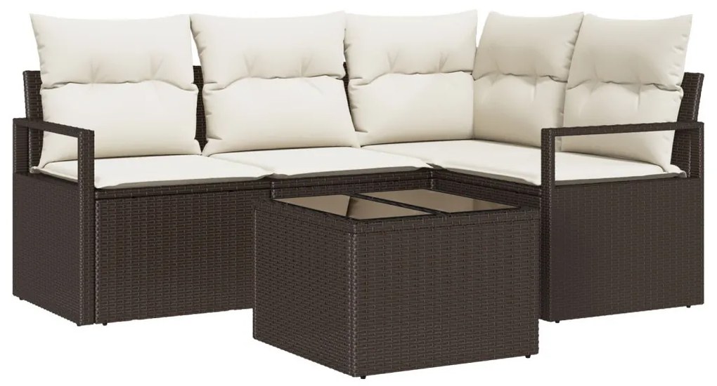 4 darabos kert kanapé szett párnákkal szürke poly rattan, 2 személyes kert kanapé párnákkal barna poly rattan