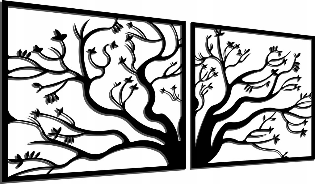 Áttört Kép Panel Diptichon 100CM L! 17 Szín!