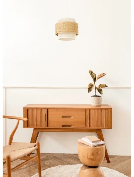 BOHO zsinóros függőlámpa, 1x E27/60W/230V, átmérő 20 cm, juta/krémszínű