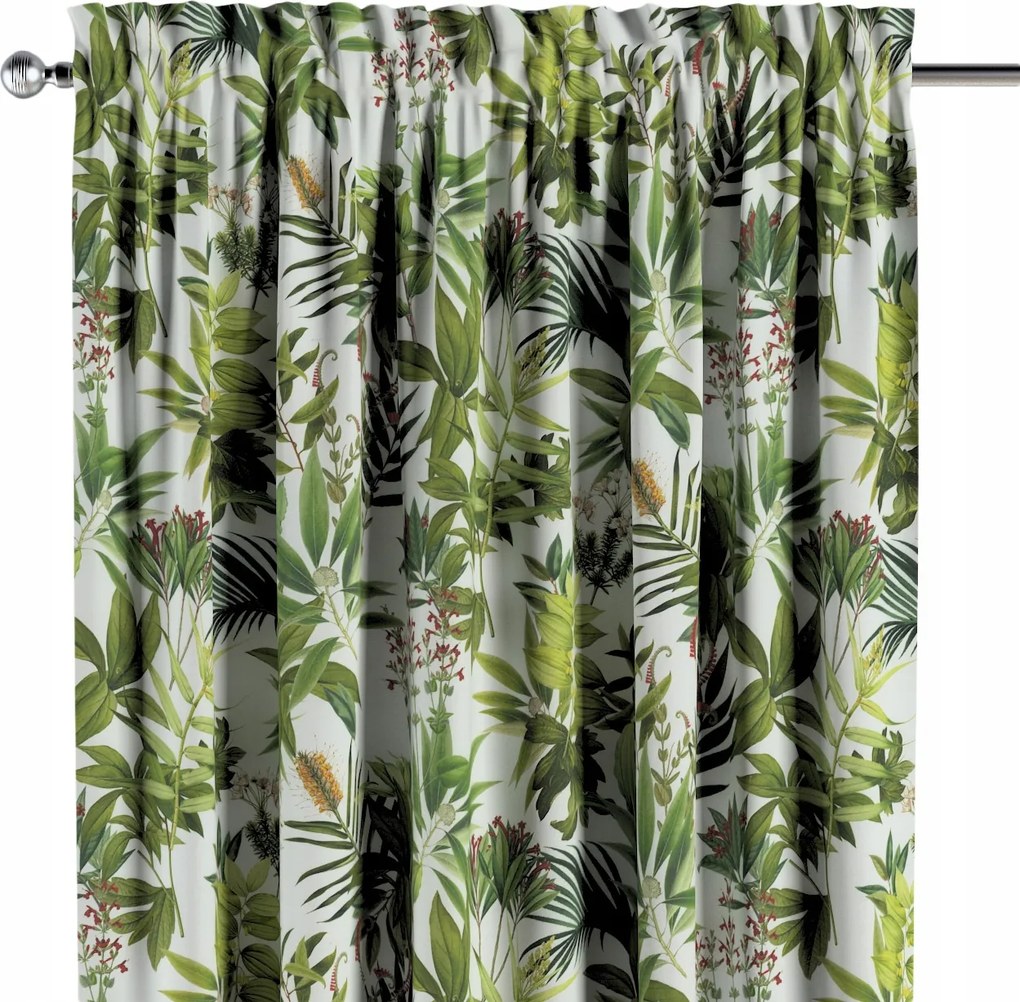 Dekoria Csatornafüggöny frufruval 1 db 130x260cm zöld árnyalatok