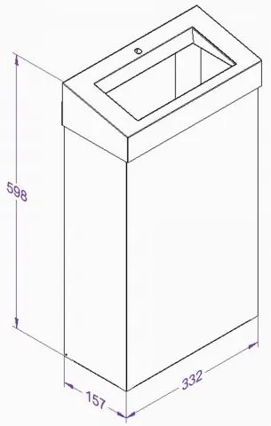 Függesztett szemeteskuka Stella, 27 l, fekete