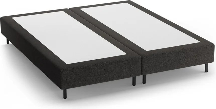 Fekete kárpitozott franciaágy ágytámla nélkül 200x200 cm Whale – Micadoni