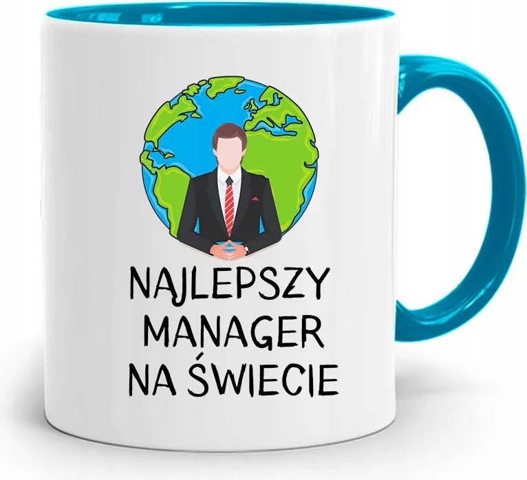 Menedzser Bögre Kék Ajándék fényképes nyomtatással