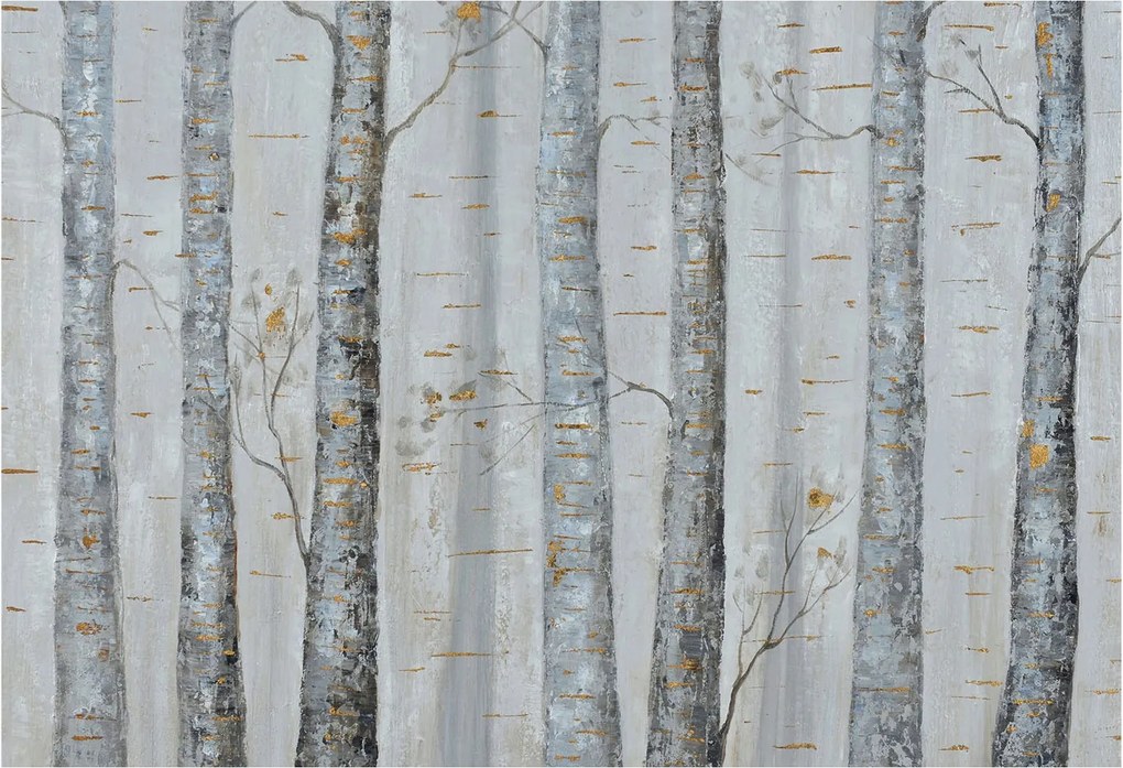 Dekoratív fotótapéta falra Könnyű összeszerelés Nyírfa 152x104 Ragasztó