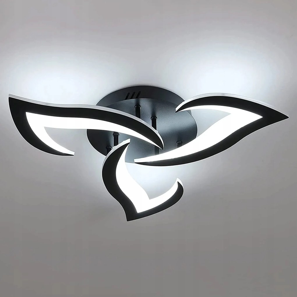 Nowoczesny Żyrandol Led Lampa Sufitowa Czarna Plafon 36W 6000K Do Salonu