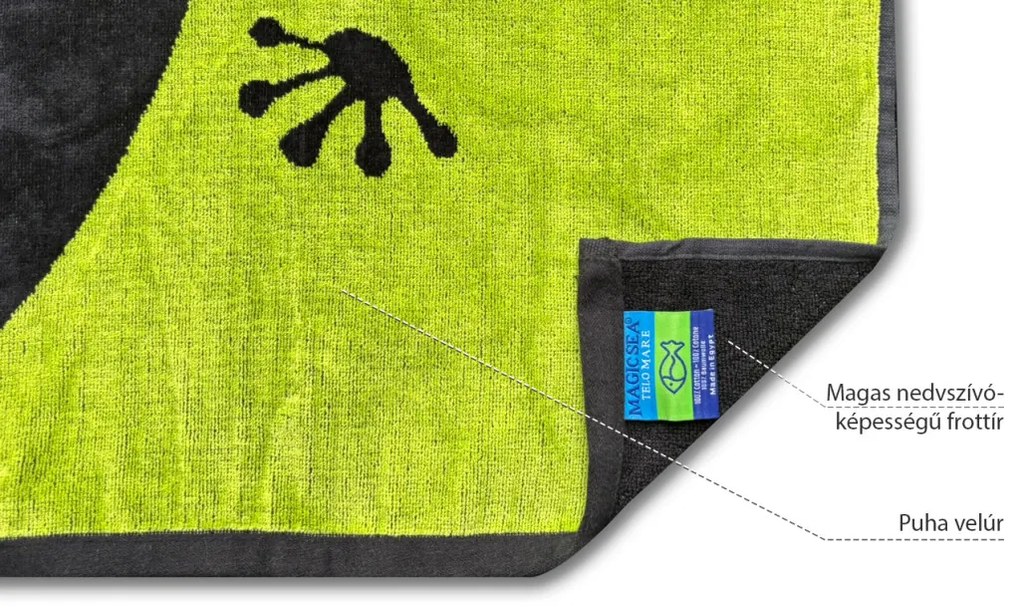 Salina gekkó zöld-fekete strandtörölköző