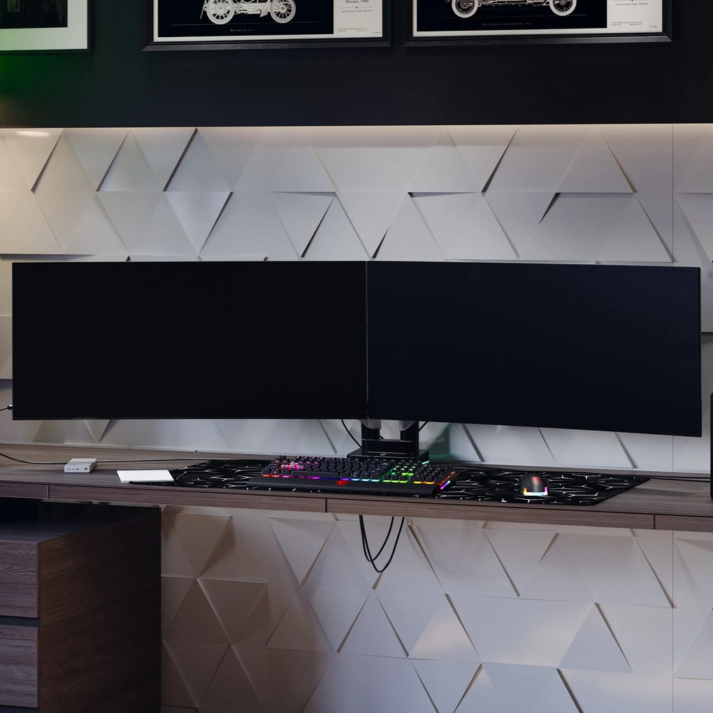 Képernyőállvány két 49 hüvelykes monitorhoz, szürke-fekete RGB X-Arm Dual