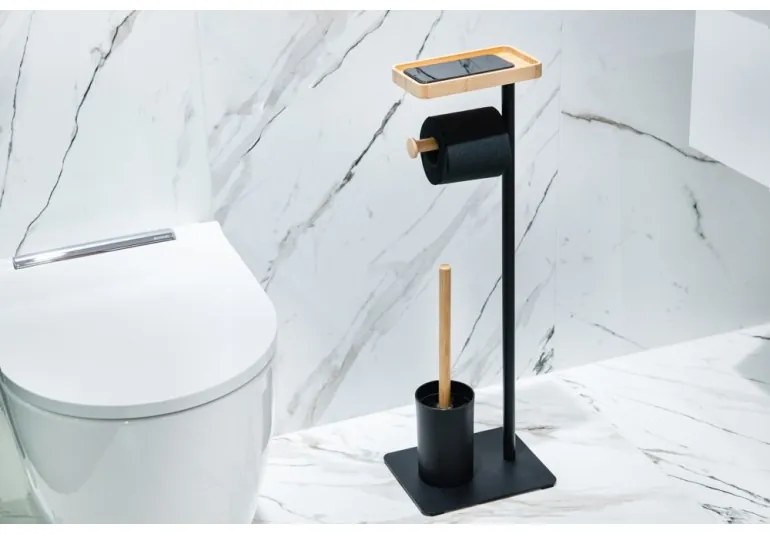 AWD WC kefe állvány polccal és WC papír tartóval