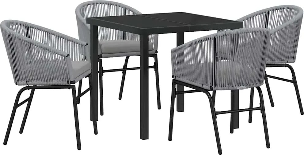 vidaXL Kert étkező szett 5 pcs Antracit Porszórt acél