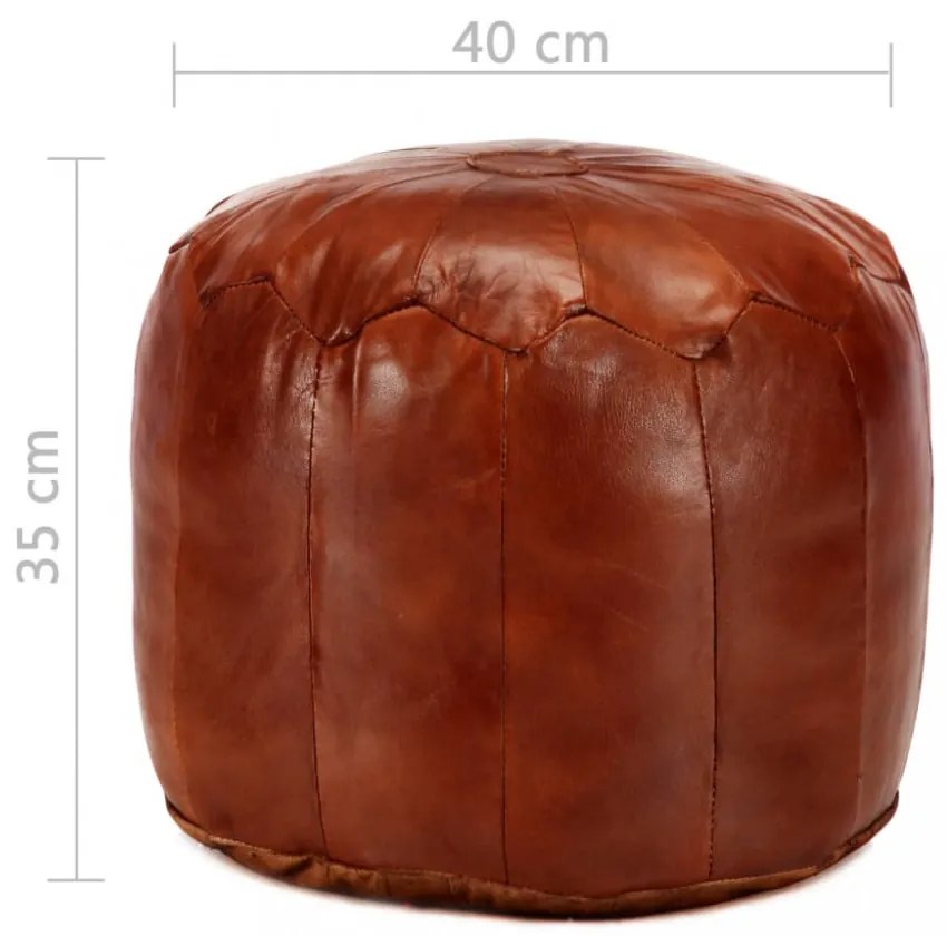 sárgásbarna valódi kecskebőr puff 40 x 35 cm