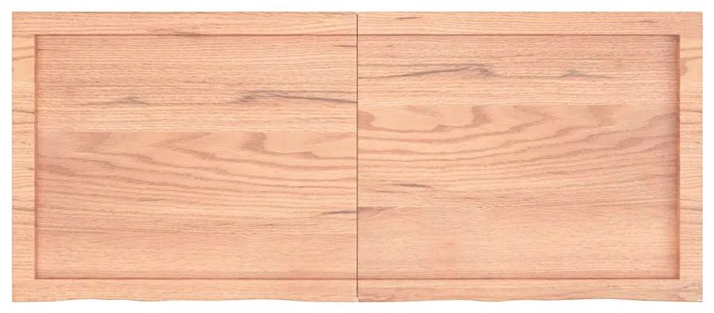 világosbarna kezelt tömör fa fürdőszobai pult 120x50x(2-6) cm