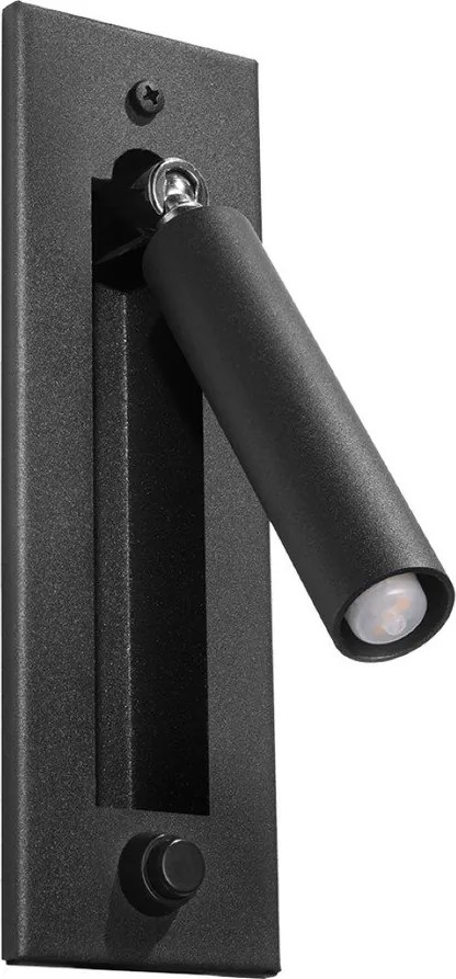 Fekete fém fali lámpa Chimery – Sollux