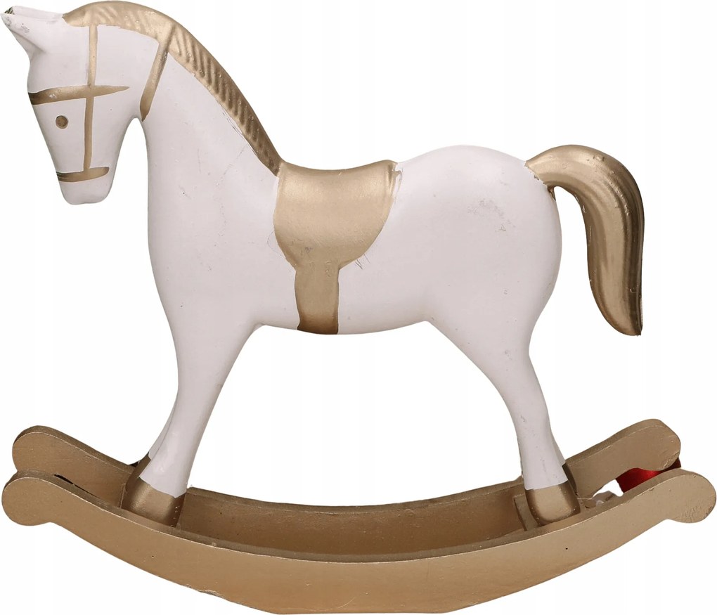 Fából készült hintaló arany elemekkel 26,5x23cm