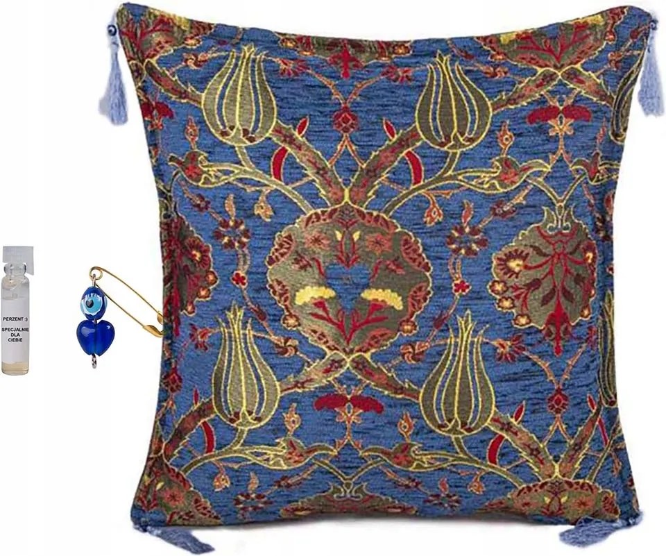 Sötétkék Keleti Párnahuzat Kilim 45X45