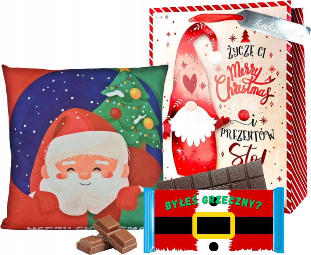 Mikulás Ajándék Karácsony Gyerek Fiú Szett Párnával Édességek