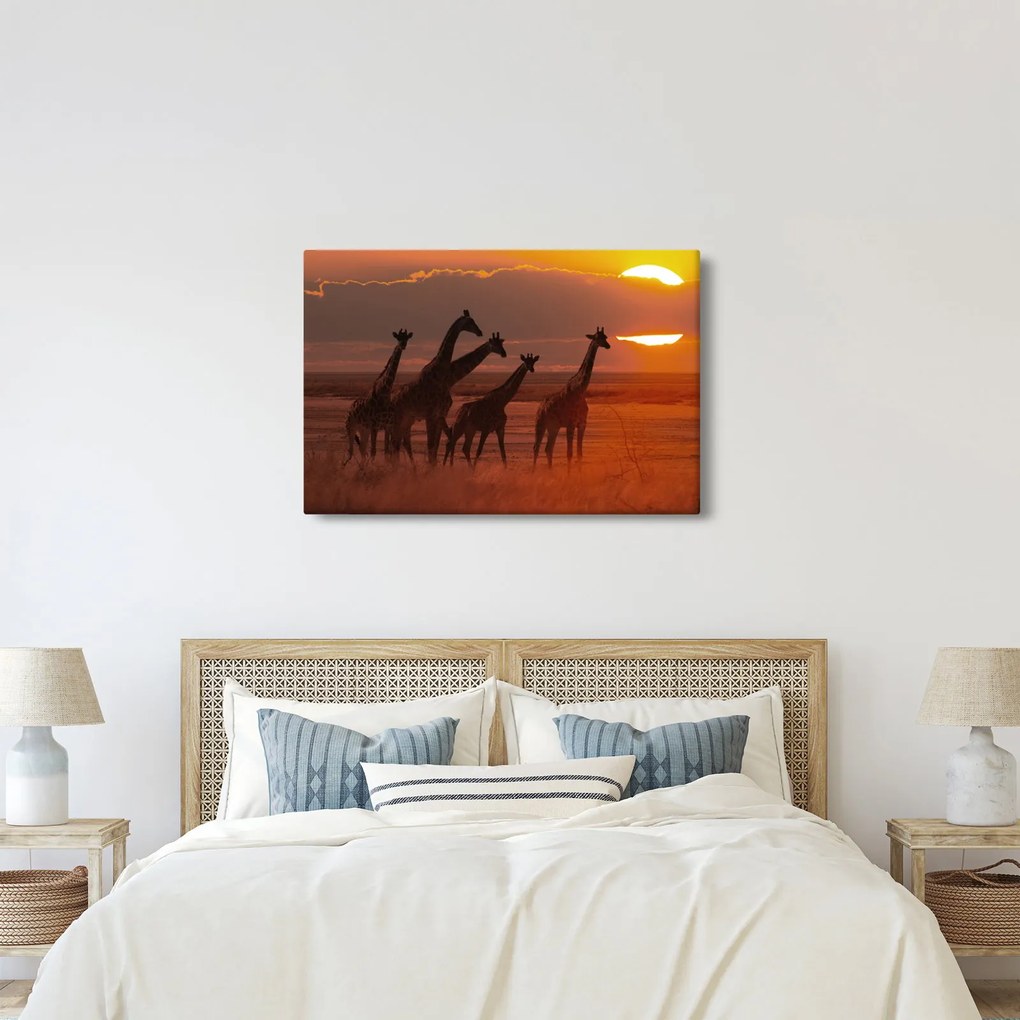 Kép - Zsiráfok az afrikai szavannán (90x60 cm)