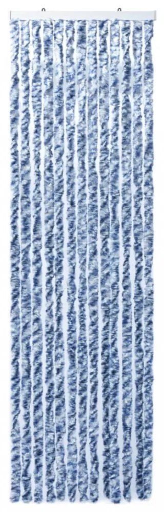 kék és fehér zsenília rovarfüggöny 56 x 200 cm